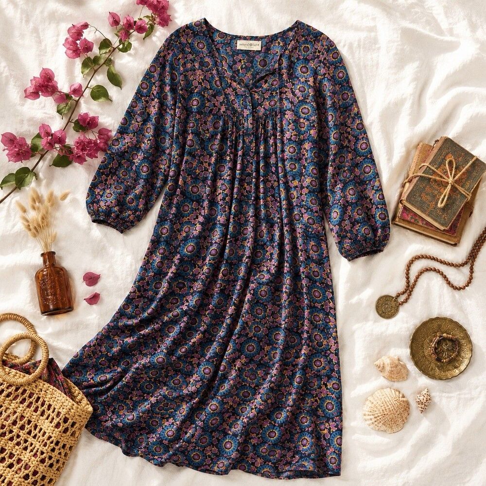 Natural Life Rayon Boho Maxi Dress Small